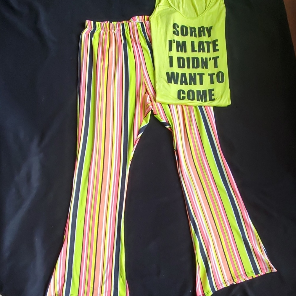 Neon striped pants